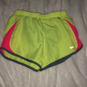 neon yellow nike drifit shorts